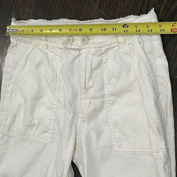 Sundance Pants Women’s 6 White Linen Straight Leg Pockets Coastal Beach Resort - Picture 6 of 8